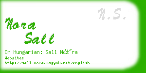 nora sall business card